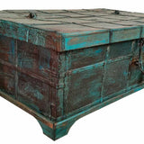 Chest Alexandra House Living Blue Mango wood 87 x 48 x 136 cm-1