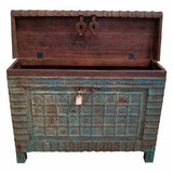 Chest Alexandra House Living Blue Mango wood 44 x 90 x 132 cm-4