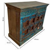 Sideboard Alexandra House Living Blue Mango wood 43 x 86 x 119 cm-3