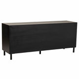 Sideboard Alexandra House Living Black Natural Rattan Paolownia wood 45 x 86 x 165 cm-2