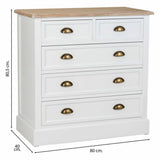 Chest of drawers Alexandra House Living White Brown Zinc Alloy MDF Wood 40 x 80 x 80 cm-5