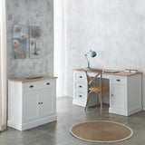 Hall Table with Drawers Alexandra House Living White Brown Zinc Alloy MDF Wood 39 x 80 x 82 cm-8