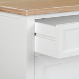 Hall Table with Drawers Alexandra House Living White Brown Zinc Alloy MDF Wood 39 x 80 x 82 cm-3