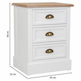 Nightstand Alexandra House Living White Brown 35 x 60 x 45 cm-5