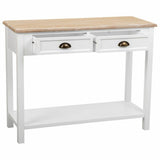 Hall Table with Drawers Alexandra House Living White Brown Zinc Alloy MDF Wood 40 x 78 x 100 cm-6