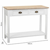 Hall Table with Drawers Alexandra House Living White Brown Zinc Alloy MDF Wood 40 x 78 x 100 cm-5