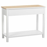 Hall Table with Drawers Alexandra House Living White Brown Zinc Alloy MDF Wood 40 x 78 x 100 cm-4