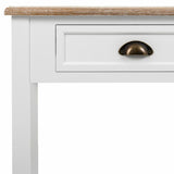 Hall Table with Drawers Alexandra House Living White Brown Zinc Alloy MDF Wood 40 x 78 x 100 cm-1