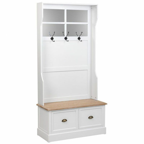 Hall Table with Drawers Alexandra House Living White Brown Zinc Alloy MDF Wood 39 x 184 x 92 cm-0