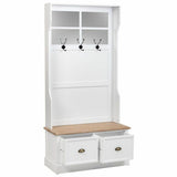 Hall Table with Drawers Alexandra House Living White Brown Zinc Alloy MDF Wood 39 x 184 x 92 cm-7