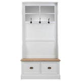 Hall Table with Drawers Alexandra House Living White Brown Zinc Alloy MDF Wood 39 x 184 x 92 cm-5