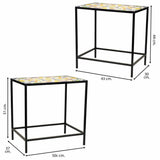 Flower Pot Stand Alexandra House Living Black Iron Tile 37 x 51 x 50 cm 2 Pieces-5