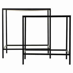 Flower Pot Stand Alexandra House Living Black Iron Tile 37 x 51 x 50 cm 2 Pieces-0