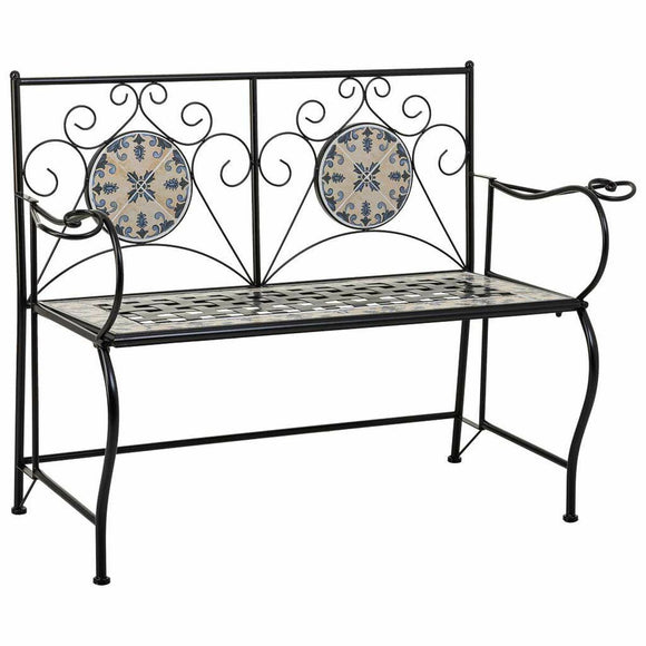 Bench Alexandra House Living Black Iron Tile 50 x 88 x 110 cm-0