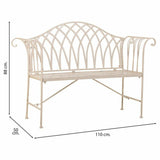 Bench Alexandra House Living White Iron 50 x 88 x 110 cm-6