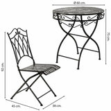 Table set with 2 chairs Alexandra House Living Black 60 x 75 x 60 cm-6