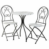 Table set with 2 chairs Alexandra House Living White Black 60 x 75 x 60 cm-0