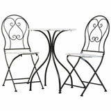 Table set with 2 chairs Alexandra House Living White Black 60 x 75 x 60 cm-7