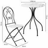 Table set with 2 chairs Alexandra House Living White Black 60 x 75 x 60 cm-6