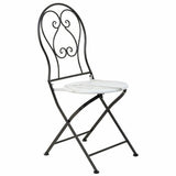 Table set with 2 chairs Alexandra House Living White Black 60 x 75 x 60 cm-3