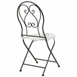 Table set with 2 chairs Alexandra House Living White Black 60 x 75 x 60 cm-2