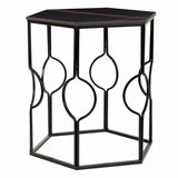 Set of 2 tables Alexandra House Living Black Iron MDF Wood 39 x 57 x 39 cm-4