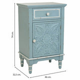 Nightstand Alexandra House Living Blue White 32 x 74 x 46 cm-5