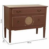 Chest of drawers Alexandra House Living Brown Natural Rattan Fir wood MDF Wood 38 x 72 x 88 cm-6