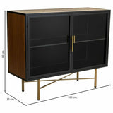 Sideboard Alexandra House Living Brown Metal Glass Fir wood MDF Wood 35 x 80 x 100 cm-5