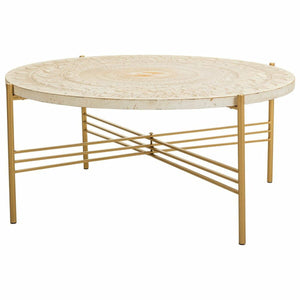 Centre Table Alexandra House Living White Metal Fir wood MDF Wood 80 x 36 x 80 cm-0