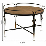 Centre Table Alexandra House Living Brown Metal Fir wood MDF Wood 78 x 53 x 78 cm-4