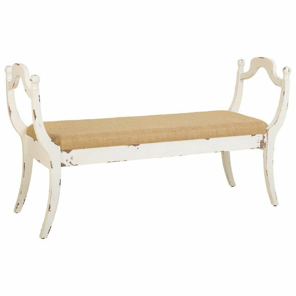 Bench Alexandra House Living White Sponge Fir wood MDF Wood 45 x 78 x 139 cm-0