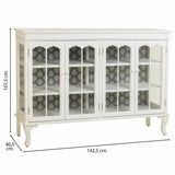 Sideboard Alexandra House Living White Glass Fir wood MDF Wood 40 x 101 x 142 cm-6