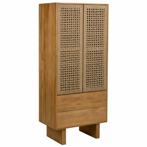 Cupboard Alexandra House Living Brown Rope Fir wood Paolownia wood 45 x 170 x 80 cm 45 x 170 x 75 cm-0