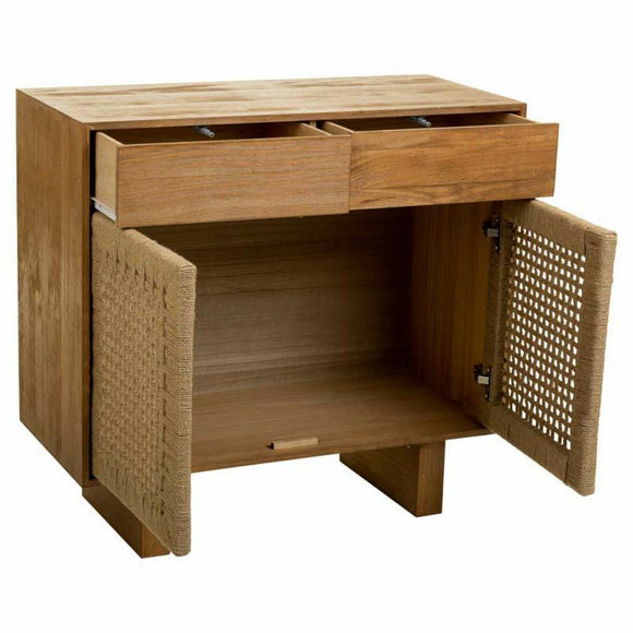 Hall Table with Drawers Alexandra House Living Brown Rope Fir wood Paolownia wood 36 x 75 x 80 cm-0