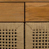 Hall Table with Drawers Alexandra House Living Brown Rope Fir wood Paolownia wood 36 x 75 x 80 cm-1