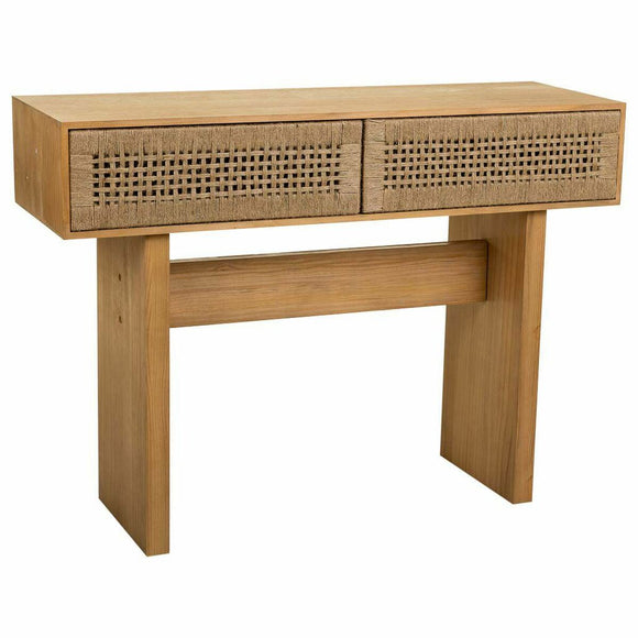 Hall Table with Drawers Alexandra House Living Brown Rope Fir wood Paolownia wood 36 x 77 x 110 cm-0