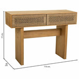 Hall Table with Drawers Alexandra House Living Brown Rope Fir wood Paolownia wood 36 x 77 x 110 cm-6