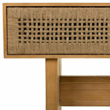 Hall Table with Drawers Alexandra House Living Brown Rope Fir wood Paolownia wood 36 x 77 x 110 cm-2