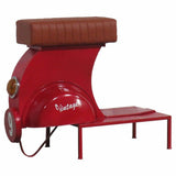 Stool Alexandra House Living Red PVC Leather Iron 50 x 75 x 95 cm Motorbike-3