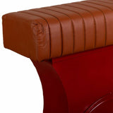 Stool Alexandra House Living Red PVC Leather Iron 50 x 75 x 95 cm Motorbike-1