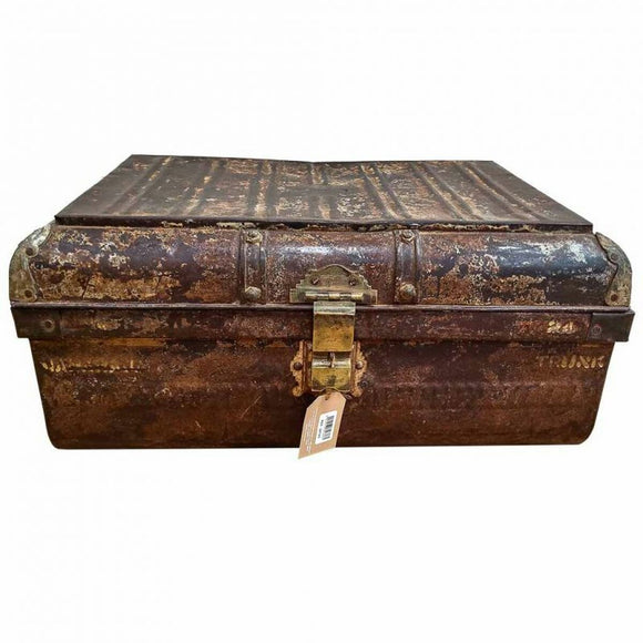 Decorative suitcase Alexandra House Living Brown Iron Traditional style 40 x 28 x 60 cm-0