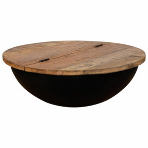 Centre Table Alexandra House Living Black Iron Mango wood 86 x 30 x 86 cm-0