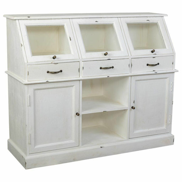 Sideboard Alexandra House Living White Glass Mango wood 45 x 106 x 125 cm-0