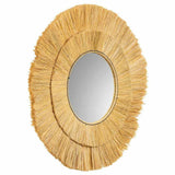 Wall mirror Alexandra House Living Brown Iron Natural Fibre 100 x 3 x 100 cm-6