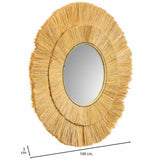 Wall mirror Alexandra House Living Brown Iron Natural Fibre 100 x 3 x 100 cm-5