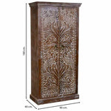 Cupboard Alexandra House Living Dark brown Mango wood 40 x 90 x 180 cm-6