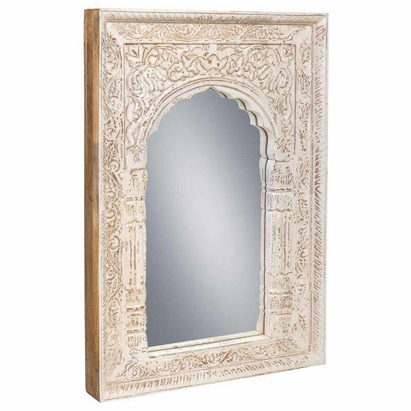 Wall mirror Alexandra House Living Cream Mango wood 6 x 60 x 87 cm-0