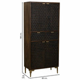 Cupboard Alexandra House Living Brown Wood Iron 40 x 180 x 80 cm-6