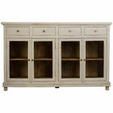 Sideboard Alexandra House Living White Wood Glass 40 x 100 x 160 cm-5